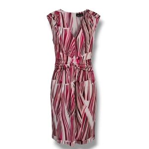 Max and Cleo women's multicolor ruched waist sleeveless midi dress  - xs